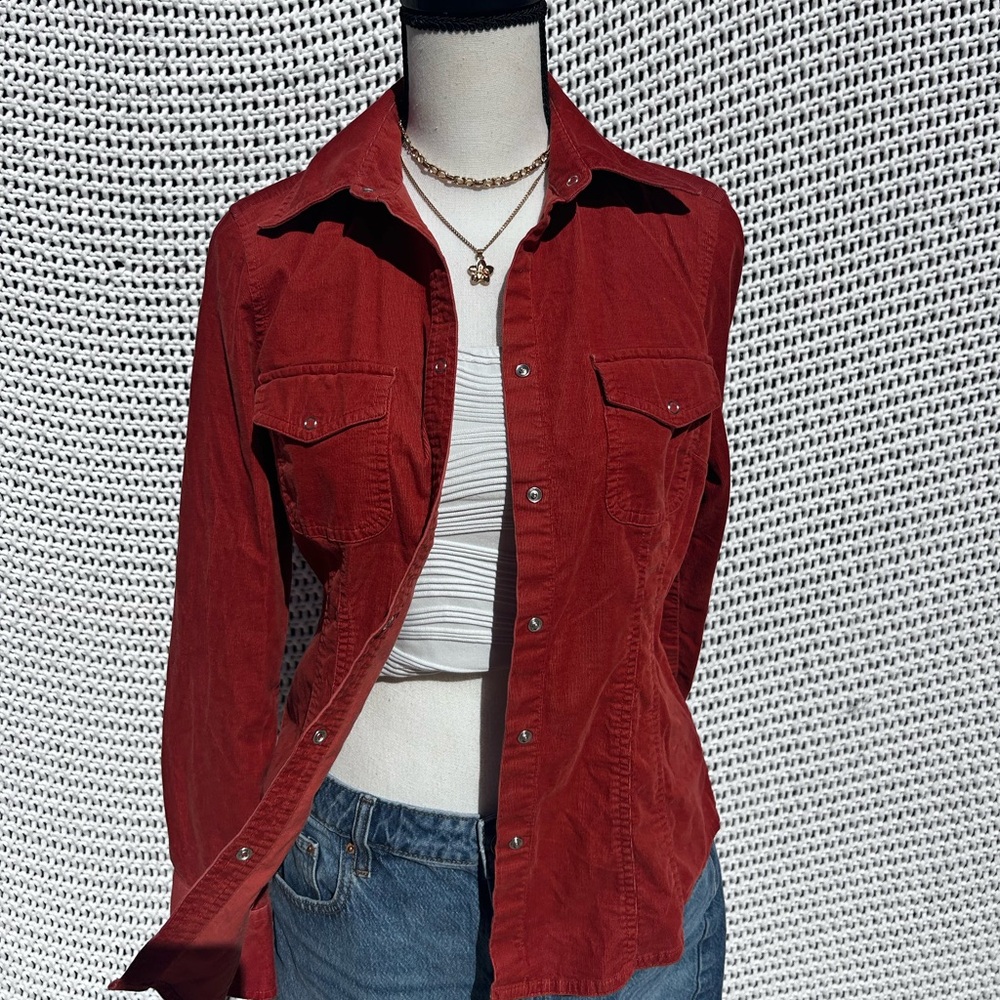 Ann Taylor Red Button Down Shirt